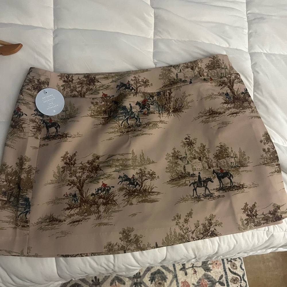 NWT Hill House Tatiana skirt equestrian toile print